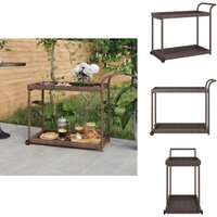 Barwagen Braun 100x45x83 cm Poly Rattan - Servierwagen - Barwagen - Küchentisch - Rollwagen - Poly Rattan Möbel Barwagen Braun 100x45x83 cm Poly Rattan - Servierwagen - Barwagen - Küchentisch - Rollwagen - Poly Rattan Möbel von VIDAXL