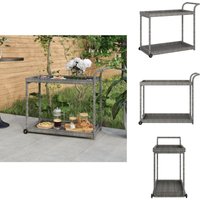 Barwagen Grau 100x45x83 cm Poly Rattan - Servierwagen - Barwagen - Küchentisch - Rollwagen - Poly Rattan Möbel Barwagen Grau 100x45x83 cm Poly Rattan - Servierwagen - Barwagen - Küchentisch - Rollwagen - Poly Rattan Möbel von VIDAXL