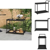 Barwagen Schwarz 100x45x83 cm Poly Rattan - Servierwagen - Barwagen - Küchentisch - Rollwagen - Poly Rattan Möbel Barwagen Schwarz 100x45x83 cm Poly Rattan - Servierwagen - Barwagen - Küchentisch - Rollwagen - Poly Rattan Möbel von VIDAXL