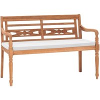Batavia Gartenbank mit Polstern 120 cm Teak Vidaxl von VIDAXL