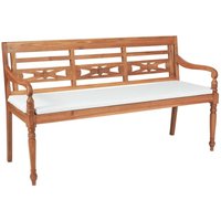 Vidaxl - Batavia Gartenbank mit Polstern 150 cm Teak von VIDAXL