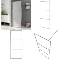 Begehbare Duschwand mit voll mattiertem ESG-Glas 80x195 cm - Dusche - Duschwand - Gehärtetes Sicherheitsglas - Aluminiumrahmen - Duschkabine - Home & von VIDAXL