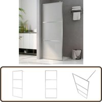 Vidaxl - Begehbare Duschwand mit voll mattiertem ESG-Glas 80x195 cm - Dusche - Duschwand - Gehärtetes Sicherheitsglas - Aluminiumrahmen - Duschkabine von VIDAXL