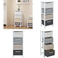Beistellschrank mit 4 Körben Holz - Beistellschrank - Holzmöbel - Kommode - Aufbewahrungsbox - Sideboard - Home & Living von VIDAXL