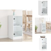 Beistellschrank mit Glastüren Weiß 35x37x75,5 cm - Sideboard - Vitrine - Wohnzimmertisch - Regal - Aufbewahrung Beistellschrank mit Glastüren Weiß 35x37x75,5 cm - Sideboard - Vitrine - Wohnzimmertisch - Regal - Aufbewahrung von VIDAXL