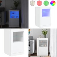 Vidaxl - Beistellschrank mit LED-Leuchten Weiß Holzwerkstoff - Schreibtischlampe - Nachttischleuchte - Wohnzimmerschrank - Regal - TV-Stand - Home & Vidaxl - Beistellschrank mit LED-Leuchten Weiß Holzwerkstoff - Schreibtischlampe - Nachttischleuchte - Wohnzimmerschrank - Regal - TV-Stand - Home & von VIDAXL