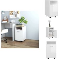 Beistellschrank mit Rollen Hochglanz-Weiß 33x38x60 cm - Schreibtisch - Sideboard - Wohnzimmermöbel - Regal - Nachttisch Beistellschrank mit Rollen Hochglanz-Weiß 33x38x60 cm - Schreibtisch - Sideboard - Wohnzimmermöbel - Regal - Nachttisch von VIDAXL