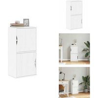Beistellschrank odda Weiß 40x24x79 cm Massivholz Kiefer - Beistellschrank - Beistellschränke - Schrank - Sideboard von VIDAXL