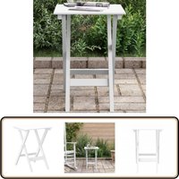 Beistelltisch Klappbar Weiß Massivholz Pappel - Klapptisch - Beistelltisch - Gartenmöbel - Esszimmertisch - Balkonmöbel von VIDAXL