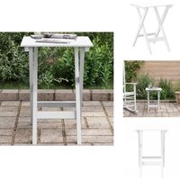 Beistelltisch Klappbar Weiß Massivholz Pappel - Klapptisch - Beistelltisch - Gartenmöbel - Esszimmertisch - Balkonmöbel von VIDAXL