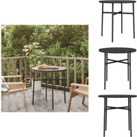 Beistelltisch Schwarz 45 cm Poly Rattan - Gartentisch - Rundes Bistroset - Outdoor Möbel - Terrassenmöbeln - Esszimmergarnitur von VIDAXL