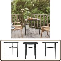 Beistelltisch Schwarz 45 cm Poly Rattan - Gartentisch - Rundes Bistroset - Outdoor Möbel - Terrassenmöbeln - Esszimmergarnitur von VIDAXL