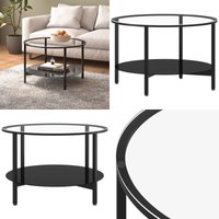 Beistelltisch Schwarz und Transparent 70 cm Hartglas - Couchtisch - Beistelltisch - Wohnzimmermöbel - Glastisch - Moderner Tisch - Home & Living von VIDAXL