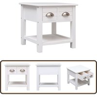 Vidaxl - Beistelltisch Weiß 40x40x40 cm Paulownia Holz - Beistelltisch - Couchtisch - Wohnzimmerschmuck - Side Table - Weißer Beistelltisch von VIDAXL