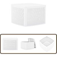 Beistelltisch Weiß 54×54×36,5 cm Kunststoff - Beistelltisch - Gartentisch - Rattan Tisch - Outdoor Möbel - Balkon Deko von VIDAXL
