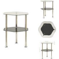 Beistelltisch mit 2 Ablagen Transparent 38x38x50 cm Hartglas - Beistelltisch - Esszimmermöbel - Wohnzimmertisch - Side Table - Nachttisch von VIDAXL