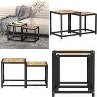 Vidaxl - Beistelltische 2 Stk. mdf Schwarz und Gelb - Industrielles Design - Beistelltisch - Wohnzimmer Dekoration - Couchtisch - Nachttisch - Home & Vidaxl - Beistelltische 2 Stk. mdf Schwarz und Gelb - Industrielles Design - Beistelltisch - Wohnzimmer Dekoration - Couchtisch - Nachttisch - Home & von VIDAXL