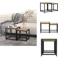 Vidaxl - Beistelltische 2 Stk. mdf Schwarz und Gelb - Industrielles Design - Beistelltisch - Wohnzimmer Dekoration - Couchtisch - Nachttisch Vidaxl - Beistelltische 2 Stk. mdf Schwarz und Gelb - Industrielles Design - Beistelltisch - Wohnzimmer Dekoration - Couchtisch - Nachttisch von VIDAXL