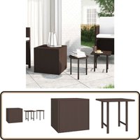 Beistelltische 3 Stk. Braun Poly Rattan - Gartenmöbeln - Couchtisch - Beistelltisch - Outdoor Möbel - Wohnzimmer Deko von VIDAXL
