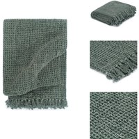 Berwurf Baumwolle 125x150 cm Dunkelgrün - Baumwolldecke - Überwurf - Wohnzimmer Deko - Couchdecke - Plaid Berwurf Baumwolle 125x150 cm Dunkelgrün - Baumwolldecke - Überwurf - Wohnzimmer Deko - Couchdecke - Plaid von VIDAXL