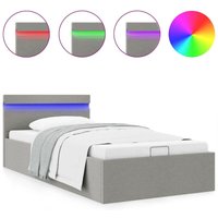 Vidaxl - Bett mit Bettkasten Hydraulisch led Hellgrau Stoff 90x200 cm Vidaxl - Bett mit Bettkasten Hydraulisch led Hellgrau Stoff 90x200 cm von VIDAXL