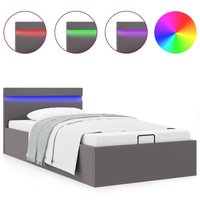 Bett mit Bettkasten Hydraulisch led Grau Kunstleder 90x200 cm Vidaxl 769054 Bett mit Bettkasten Hydraulisch led Grau Kunstleder 90x200 cm Vidaxl 769054 von VIDAXL