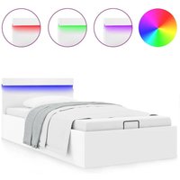 Bett mit Bettkasten Hydraulisch led Weiß Kunstleder 90x200cm Vidaxl 592727 Bett mit Bettkasten Hydraulisch led Weiß Kunstleder 90x200cm Vidaxl 592727 von VIDAXL