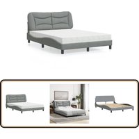 Bett mit Matratze Hellgrau 120x200 cm Stoff - Bettsofa - Boxspringbetten - Doppelbett - Einzelbett - Lattenrost Bett mit Matratze Hellgrau 120x200 cm Stoff - Bettsofa - Boxspringbetten - Doppelbett - Einzelbett - Lattenrost von VIDAXL
