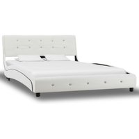 Bonnevie - Bett mit Matratze Weiß Kunstleder 120 × 200 cm vidaXL340475 von BONNEVIE