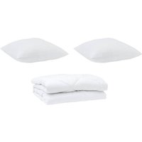 Bettdecke mit Kissen 3 pcs Weiß Mikrofaser vidaXL Bettdecke mit Kissen 3 pcs Weiß Mikrofaser vidaXL von VIDAXL