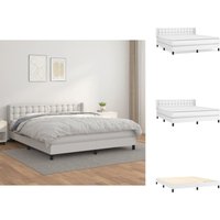 Vidaxl - Betten & Bettgestelle - Living Boxspringbett mit Matratze Weiß 180x200 cm Kunstleder - Weiß von VIDAXL