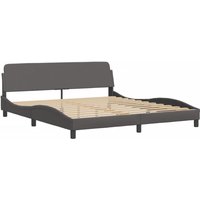 Bettgestell 'Dover' Grau 180x200 cm Kunstleder Vidaxl von VIDAXL
