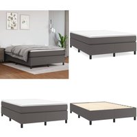 Bettgestell Grau 140x200 cm Kunstleder - Bettes Gestell - Schlafzimmer Möbel - Kunstleder Bett - Doppelbett - Boxspring Bettrahmen - Home & Living von VIDAXL