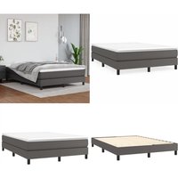 Vidaxl - Bettgestell Grau 140x200 cm Kunstleder - Bettes Gestell - Schlafzimmer Möbel - Kunstleder Bett - Doppelbett - Boxspring Bettwäsche - Home & von VIDAXL