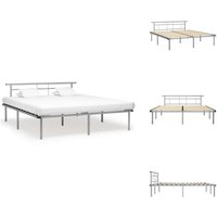 Bettgestell Grau Metall 180x200 cm - Metallbett - Doppelbett - Boxspringbett - Bettgestell - Schlafraum Bettgestell Grau Metall 180x200 cm - Metallbett - Doppelbett - Boxspringbett - Bettgestell - Schlafraum von VIDAXL