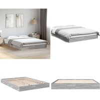Bettgestell Grau Sonoma 140x200 cm Holzwerkstoff - Holzbettfassungen - Bettrahmen - Doppelbett - Einzelbett - Grau Sonoma - Home & Living von VIDAXL