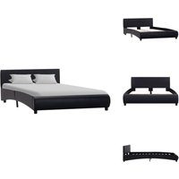 Bettgestell Schwarz Kunstleder 140 x 200 cm - Bettrahmen - Schlafzimmermöbel - Kunstlederbettwäsche - Doppelbett - Boxspringbett von VIDAXL