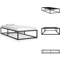 Bettgestell Schwarz Metall 100x200 cm - Metallbettfundament - Doppelbett - Schwarzes Bettgestell - Boxspringbett - Lattenrost Inklusive von VIDAXL