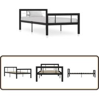 Bettgestell Schwarz und Weiß Metall 100 × 200 cm - Metallbett - Doppelbett - Boxspringbett - Bettgestell - Schlafraumgestaltung Bettgestell Schwarz und Weiß Metall 100 × 200 cm - Metallbett - Doppelbett - Boxspringbett - Bettgestell - Schlafraumgestaltung von VIDAXL