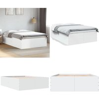 Bettgestell Weiß 140x200 cm Holzwerkstoff - Holzbettfassungen - Doppelbett - Weißes Bettgestell - Lattenrost - Modernes Bett - Home & Living von VIDAXL