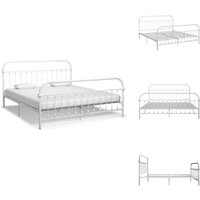 Vidaxl - Bettgestell Weiß Metall 180×200 cm - Metallbett - Doppelbett - Bettgestell - Weißes Bett - Boxspringbett Vidaxl - Bettgestell Weiß Metall 180×200 cm - Metallbett - Doppelbett - Bettgestell - Weißes Bett - Boxspringbett von VIDAXL