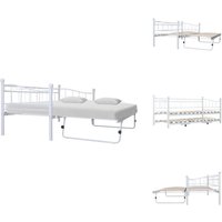 Bettgestell Weiß Stahl 180x200/90x200 cm - Bettesystem - Schlafsofa - Gästebett - Doppelbett - Rollo Bett Bettgestell Weiß Stahl 180x200/90x200 cm - Bettesystem - Schlafsofa - Gästebett - Doppelbett - Rollo Bett von VIDAXL