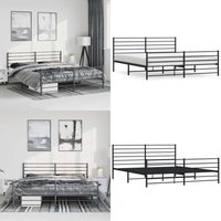 Vidaxl - Bettgestell mit Kopf- und Fußteil Metall Schwarz 183x213 cm - Bettstellengestell - Doppelbett - Metallbett - Schwarzes Bett Vidaxl - Bettgestell mit Kopf- und Fußteil Metall Schwarz 183x213 cm - Bettstellengestell - Doppelbett - Metallbett - Schwarzes Bett von VIDAXL