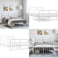 Bettgestell mit Kopf- und Fußteil Metall Weiß 150x200 cm - Metallbettfgestell - Doppelbett - Weißes Bettgestell - Bettrahmen - Boxspringrahmen - Home Bettgestell mit Kopf- und Fußteil Metall Weiß 150x200 cm - Metallbettfgestell - Doppelbett - Weißes Bettgestell - Bettrahmen - Boxspringrahmen - Home von VIDAXL