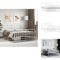 Bettgestell mit Kopf- und Fußteil Metall Weiß 180x200 cm - Bettes Gestell - Doppelbett - Metallbett - Weißes Bett - Boxspringbetten Bettgestell mit Kopf- und Fußteil Metall Weiß 180x200 cm - Bettes Gestell - Doppelbett - Metallbett - Weißes Bett - Boxspringbetten von VIDAXL