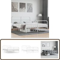 Bettgestell mit Kopf- und Fußteil Metall Weiß 180x200 cm - Metallbett - Doppelbett - Boxspringbetten - Bettgestell - Weißes Bett Bettgestell mit Kopf- und Fußteil Metall Weiß 180x200 cm - Metallbett - Doppelbett - Boxspringbetten - Bettgestell - Weißes Bett von VIDAXL