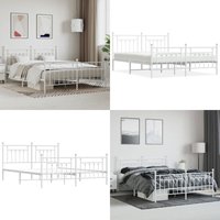 Vidaxl - Bettgestell mit Kopf- und Fußteil Metall Weiß 180x200 cm - Metallbettfgestell - Doppelbett - Weißes Bettgestell - Boxspringrahmen Vidaxl - Bettgestell mit Kopf- und Fußteil Metall Weiß 180x200 cm - Metallbettfgestell - Doppelbett - Weißes Bettgestell - Boxspringrahmen von VIDAXL