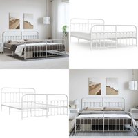 Bettgestell mit Kopf- und Fußteil Metall Weiß 183x213 cm - Metallbettfgestell - Doppelbett - Weißes Bettgestell - Boxspringrahmen - Bettrahmen - Home Bettgestell mit Kopf- und Fußteil Metall Weiß 183x213 cm - Metallbettfgestell - Doppelbett - Weißes Bettgestell - Boxspringrahmen - Bettrahmen - Home von VIDAXL