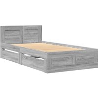 Bettgestell mit Kopfteil Grau Sonoma 75x190 cm Holzwerkstoff Vidaxl Bettgestell mit Kopfteil Grau Sonoma 75x190 cm Holzwerkstoff Vidaxl von VIDAXL