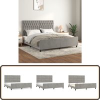 Bettgestell mit Kopfteil Hellgrau 180x200 cm Samt - Samtsofa - Bettestel - Boxspringbetten - Doppelbett - Hochbett von VIDAXL